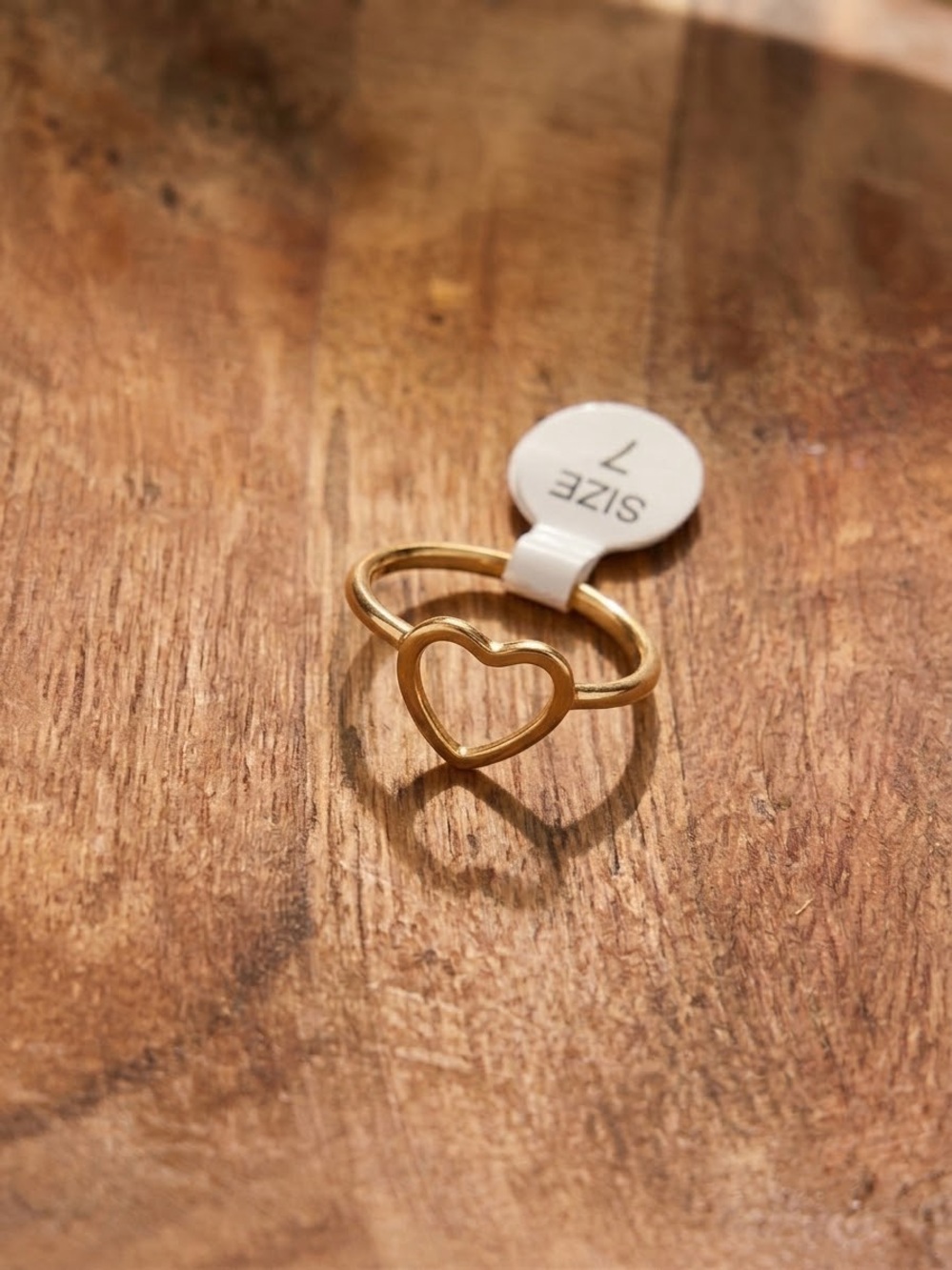 Ring Gold Open Heart Outline Ring